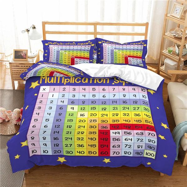bedding sets home textile luxury 3d mathematics print 2/3pcs comfortable duvet cover pillowcase and king eu/us/au size