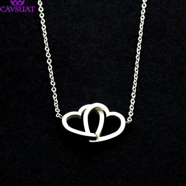 pendant necklaces simple double heart necklace chain jewelry minimal layering knot love intertwined ketting hanger hart, Silver
pendant necklaces simple double heart necklace chain jewelry minimal layering knot love intertwined ketting hanger hart, Silver