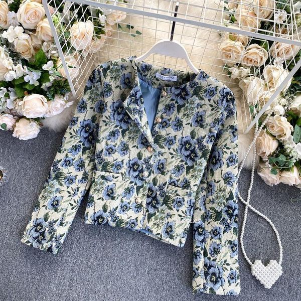women's jackets korean 2021 spring autumn flower pattern jacket female round neck long sleeve retro floral short slim coat, Black;brown
women's jackets korean 2021 spring autumn flower pattern jacket female round neck long sleeve retro floral short slim coat, Black;brown