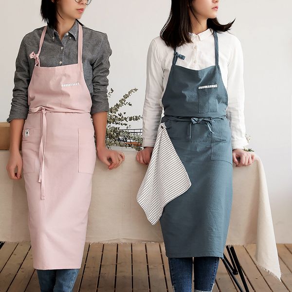 2021 new nordic wind cotton long apron bib coffee shops and flower shops work cleaning aprons for woman 
2021 new nordic wind cotton long apron bib coffee shops and flower shops work cleaning aprons for woman