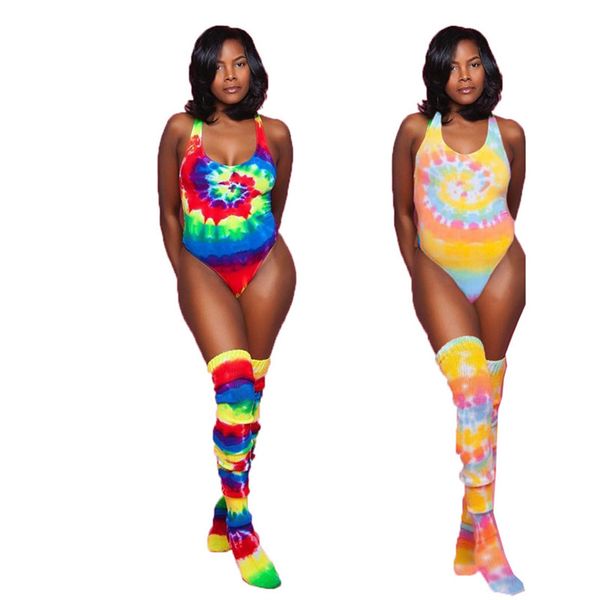 women swimwear summer clothes tie dye jumpsuit bikini swimsuit fashion sleeveless scoop neck beachwear bathing suit with socks 4453, White;black
women swimwear summer clothes tie dye jumpsuit bikini swimsuit fashion sleeveless scoop neck beachwear bathing suit with socks 4453, White;black