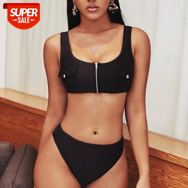 2020 Bandeau swimsuit Vintage solid black bikini set High waist swimwear female Zipper bathing suit women Summer bathers biquini #7p4o, White;black
2020 Bandeau swimsuit Vintage solid black bikini set High waist swimwear female Zipper bathing suit women Summer bathers biquini #7p4o, White;black