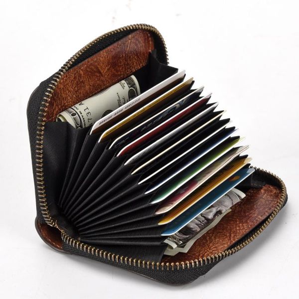 card holders luufan soft genuine leather holder business men's cow retro coin purse male zipper wallet for bank 2021, Brown;gray
card holders luufan soft genuine leather holder business men's cow retro coin purse male zipper wallet for bank 2021, Brown;gray