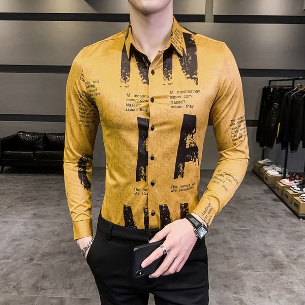 2021 fashion mens letter print long sleeve shirt autumn hawaiian slim fit social casual nightclub shirts men koszule etz3, White;black
2021 fashion mens letter print long sleeve shirt autumn hawaiian slim fit social casual nightclub shirts men koszule etz3, White;black
