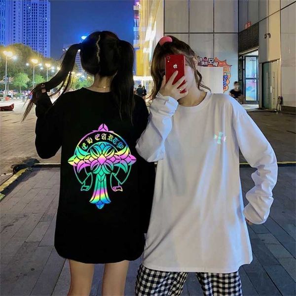 long-sleeved 2020 crosing t-shirt women's printed autumn reflective ins fashion cross couple men's clothin, White
long-sleeved 2020 crosing t-shirt women's printed autumn reflective ins fashion cross couple men's clothin, White
