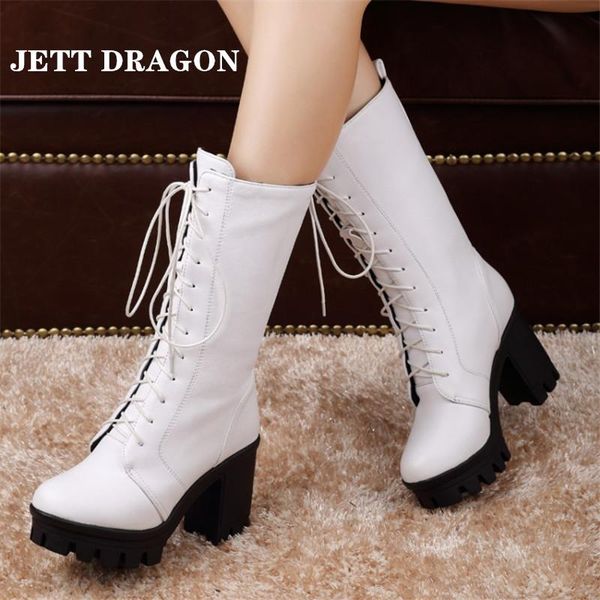 boots jedragon winter the women's mid lace up thick heel high heels big size 34-43 9cm black white brown
boots jedragon winter the women's mid lace up thick heel high heels big size 34-43 9cm black white brown
