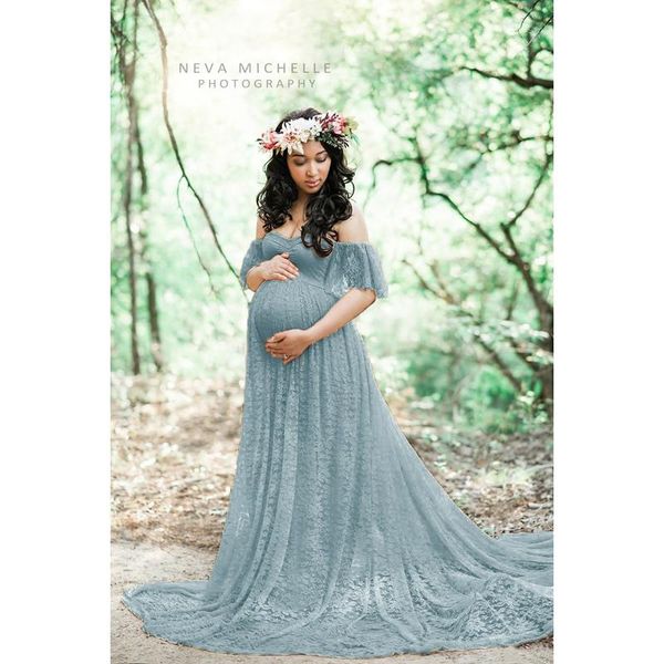 maternity dresses pregnancy women shoulderless european and american style dress lace clothes for po shoot, White
maternity dresses pregnancy women shoulderless european and american style dress lace clothes for po shoot, White
