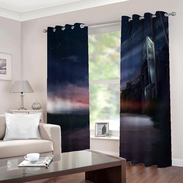 curtain & drapes custom 3d po full blackout city night misty sunset landscape living room bedroom home decor