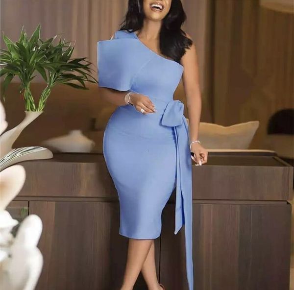 light blue tight from a shoulder arch rayon bandage dressed up party elegant dress v5i2, White
light blue tight from a shoulder arch rayon bandage dressed up party elegant dress v5i2, White