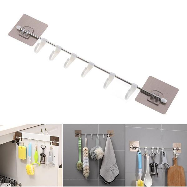 hooks & rails adhesive storage rail with moving 6 wall mounted hanging utensil holder rack for kitchen bathroom multi-purpose
hooks & rails adhesive storage rail with moving 6 wall mounted hanging utensil holder rack for kitchen bathroom multi-purpose