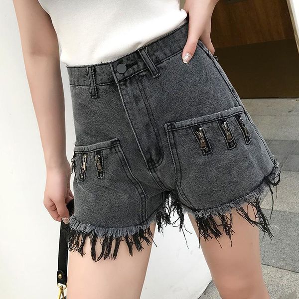 women's jeans short women zipper denim shorts high waist slim fit tassel versatile casual fashion pants, Blue
women's jeans short women zipper denim shorts high waist slim fit tassel versatile casual fashion pants, Blue