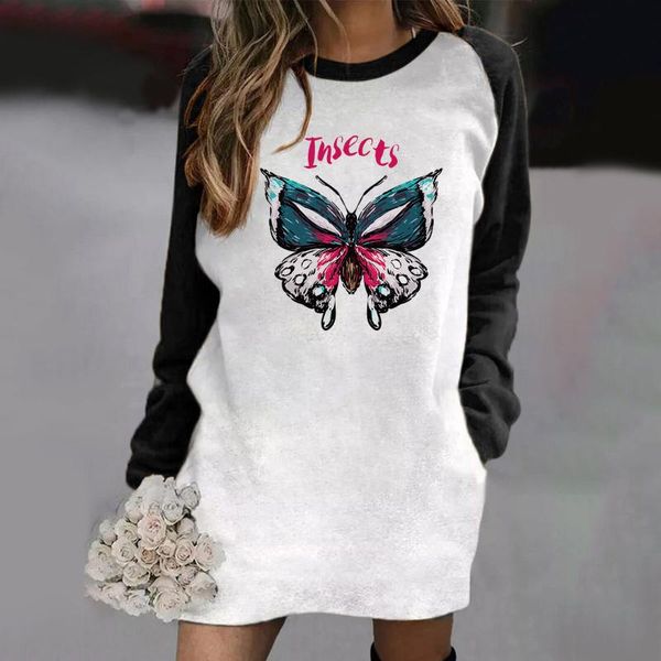 casual dresses for women 2021 round neck long sleeve butterfly print mini dress with pocket vestidos de mujer, Black;gray
casual dresses for women 2021 round neck long sleeve butterfly print mini dress with pocket vestidos de mujer, Black;gray