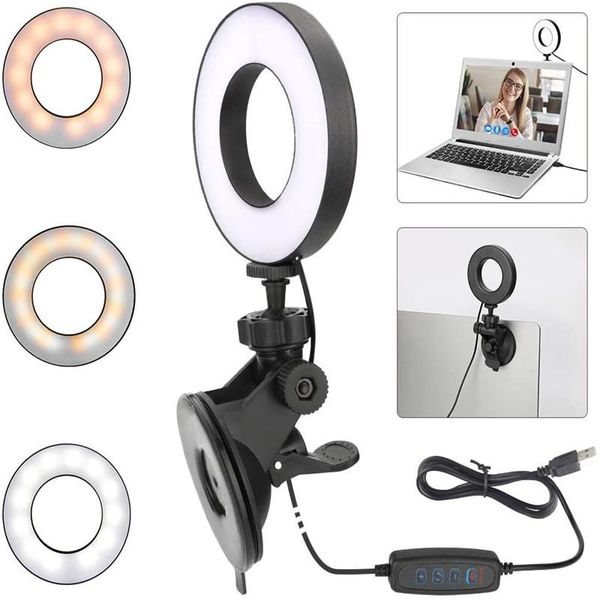 flash heads 6'' 3200k-6500k ring light led video conference fill with suction cup for pc lapcomputer live streaming
flash heads 6'' 3200k-6500k ring light led video conference fill with suction cup for pc lapcomputer live streaming