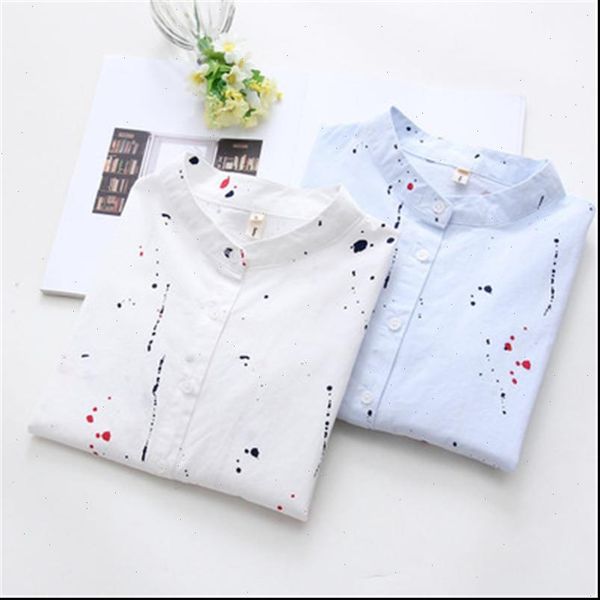 school blouses 2021 women autumn new simple graffiti printed long sleeve shirt women white blue shirt wholesale female
school blouses 2021 women autumn new simple graffiti printed long sleeve shirt women white blue shirt wholesale female