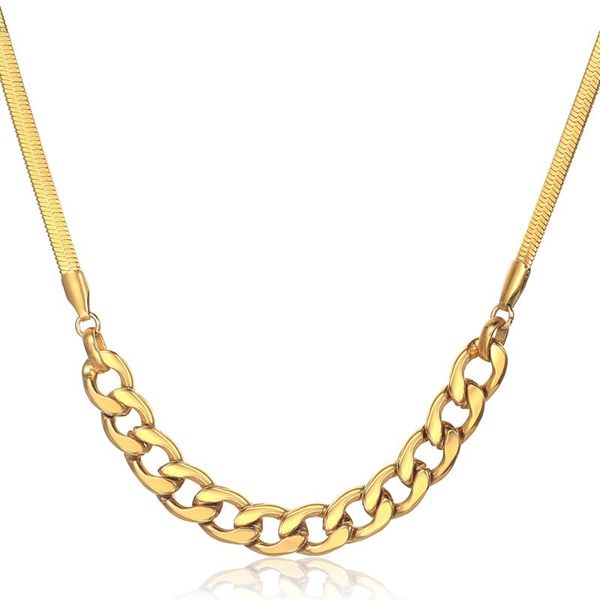 chains chic snake chain choker cuban curb charm necklaces for women girls stainless steel herringbone adjustable 2021 dn298, Silver
chains chic snake chain choker cuban curb charm necklaces for women girls stainless steel herringbone adjustable 2021 dn298, Silver