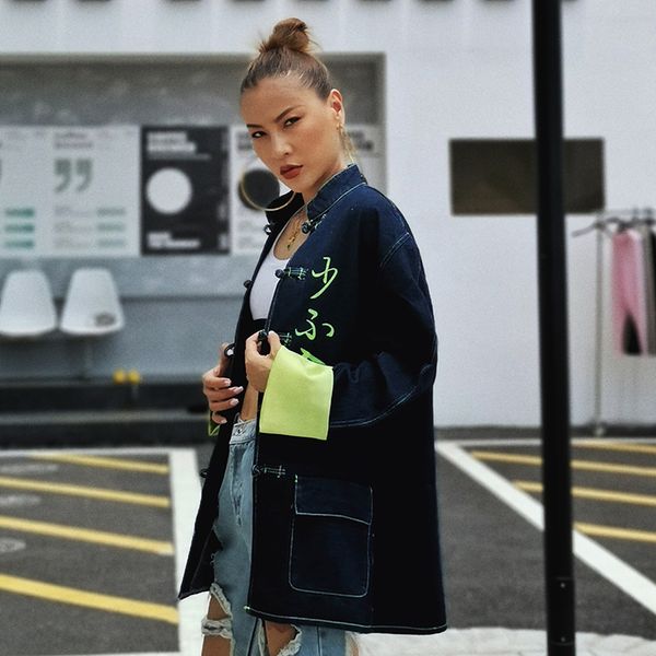 streetwear hit color jacket for women stand collar long sleeve casual denim jackets female 2020 fashion clothing, Black;brown
streetwear hit color jacket for women stand collar long sleeve casual denim jackets female 2020 fashion clothing, Black;brown