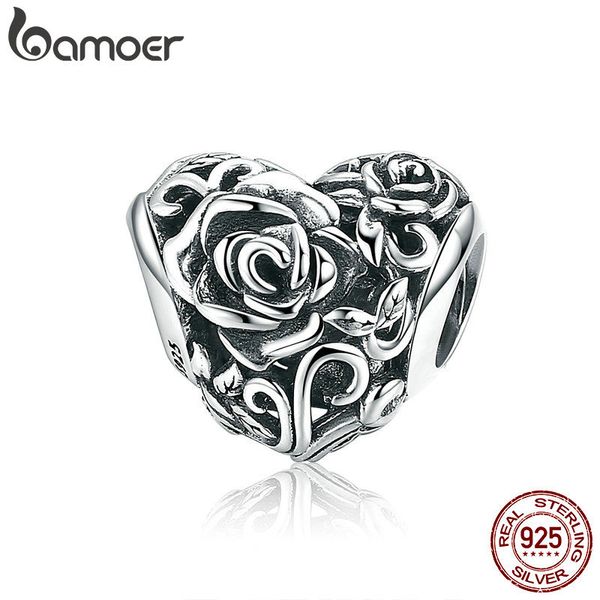 bamoer romantic new 925 sterling silver rose flower engrave heart beads fit charm bracelets & bangles diy jewelry making scc790 q0531, Black
bamoer romantic new 925 sterling silver rose flower engrave heart beads fit charm bracelets & bangles diy jewelry making scc790 q0531, Black
