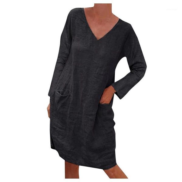 casual dresses vintage plus size women dress solid color long sleeve o neck pockets loose cotton linen female summer robe, Black;gray
casual dresses vintage plus size women dress solid color long sleeve o neck pockets loose cotton linen female summer robe, Black;gray