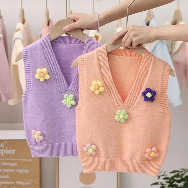 pullover girls spring vests children's sleeveless coat korean baby sweater handmade flowers v-neck vest waistcoat p4 311, Blue
pullover girls spring vests children's sleeveless coat korean baby sweater handmade flowers v-neck vest waistcoat p4 311, Blue