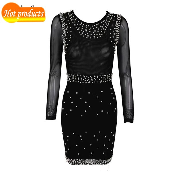 baeding halinfer 2021 women dressed the elegant neck black party dresses yrci, Black;gray