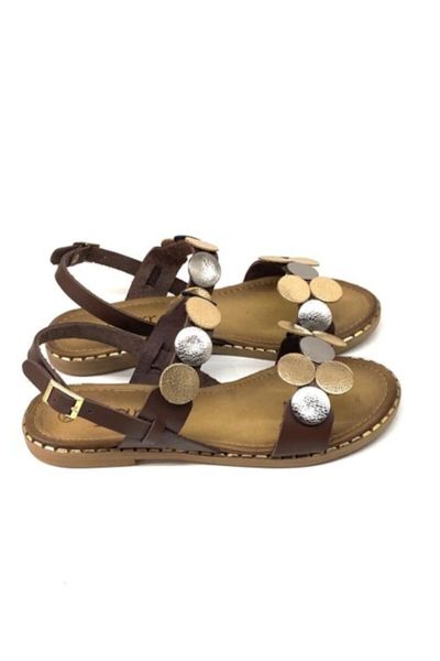 sandals women's brown design, Black