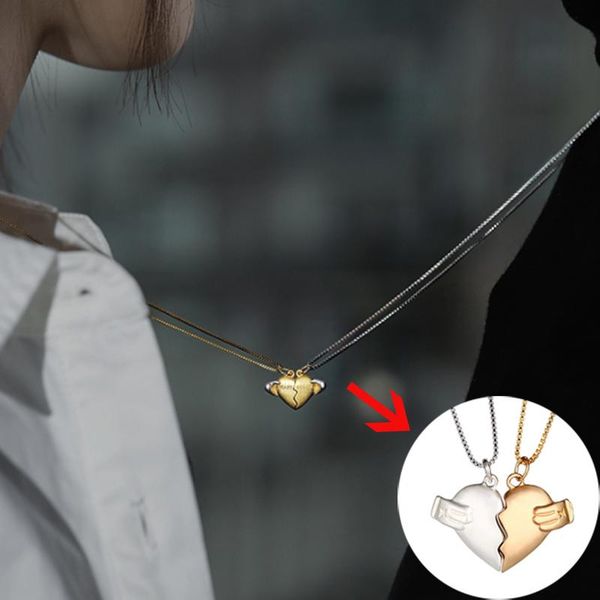 pendant necklaces 2pcs minimalist heart matching necklace couple magnetic long distance faceted lover jewelry gift, Silver
pendant necklaces 2pcs minimalist heart matching necklace couple magnetic long distance faceted lover jewelry gift, Silver