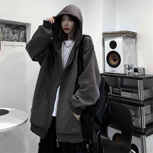 2021 spring and autumn new korean ins lazy style cardigan thin hooded sweater loose bf zipper jacket women's fashion, Black
2021 spring and autumn new korean ins lazy style cardigan thin hooded sweater loose bf zipper jacket women's fashion, Black
