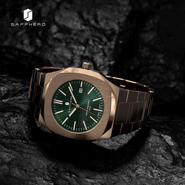 sapphero mens watch 100m waterproof quartz movement stainless steel case wristwatch luxury business male clock advanced gift, Slivery;brown
sapphero mens watch 100m waterproof quartz movement stainless steel case wristwatch luxury business male clock advanced gift, Slivery;brown