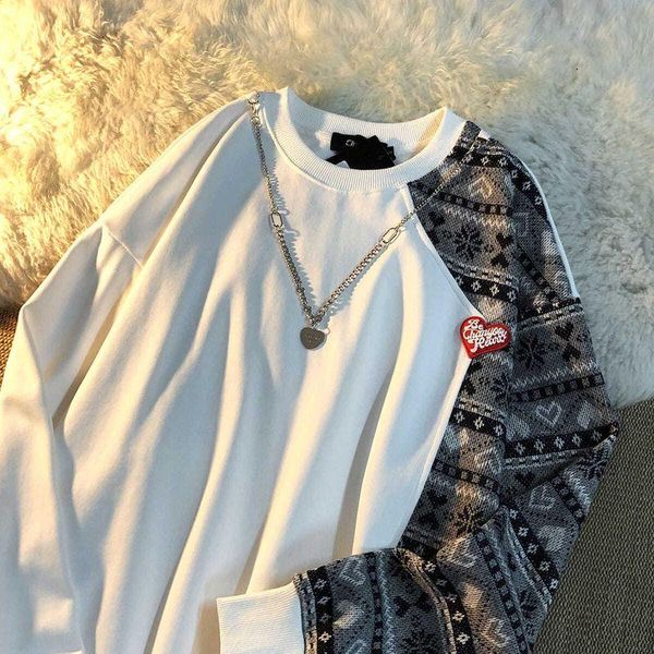 men's hoodies & sweatshirts sweatshirt woman retro stitching love necklace collocation couple shirt women autumn thin student long-slee, Black
men's hoodies & sweatshirts sweatshirt woman retro stitching love necklace collocation couple shirt women autumn thin student long-slee, Black