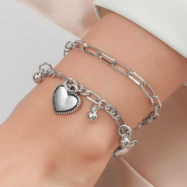 charm bracelets silver plated vintage heart bracelet hip hop double layer chain charms for women couple & bangles gift, Golden;silver
charm bracelets silver plated vintage heart bracelet hip hop double layer chain charms for women couple & bangles gift, Golden;silver
