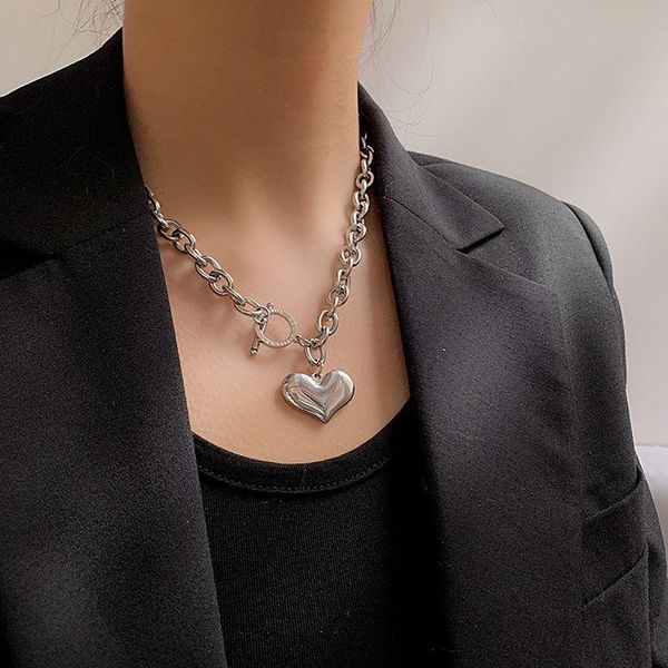 kmvexo punk hip hop stainless steel heart pendant necklace for men women minimalist casual cuban chain toggle clasp chokers love, Silver
kmvexo punk hip hop stainless steel heart pendant necklace for men women minimalist casual cuban chain toggle clasp chokers love, Silver