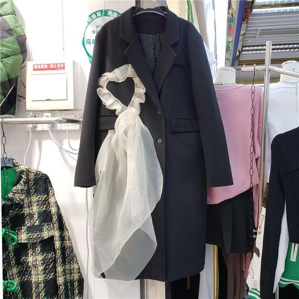 women's wool & blends mesh stitching black woolen coat female 2021 autumn and winter fashionable korean style jacket femme overcoats
women's wool & blends mesh stitching black woolen coat female 2021 autumn and winter fashionable korean style jacket femme overcoats