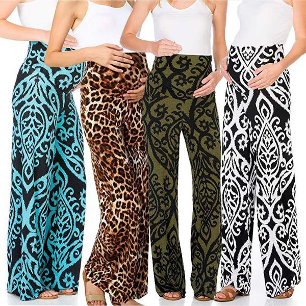 maternity bottoms summer maternal pants women's bohemian print leopard pregnant women wide leg cute mom high waist trousers, White
maternity bottoms summer maternal pants women's bohemian print leopard pregnant women wide leg cute mom high waist trousers, White