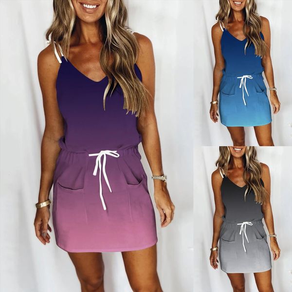 plus size tunic waist casual women dresses sleeveless gradient t shirts beach vestido party vestidos, Black;gray
plus size tunic waist casual women dresses sleeveless gradient t shirts beach vestido party vestidos, Black;gray