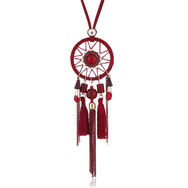 pendant necklaces fashion ethnic long tassel necklace retro dream catcher handmade bead leather dreamcatcher sweater chain vintage jewelry, Silver
pendant necklaces fashion ethnic long tassel necklace retro dream catcher handmade bead leather dreamcatcher sweater chain vintage jewelry, Silver