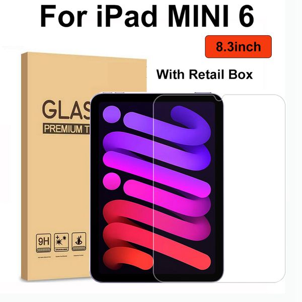 Image of 0.4MM 2.5D Tempered Glass Phone screen protector For iPad mini6 mini 6 5 4 3 2 1 8.3inch 7.9inch film in hard box retail package