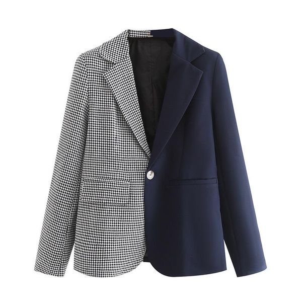 women's suits & blazers 2021 autumn patchwork plaid slim vintage female jackets short woman blazer outerwear women temperament coats, White;black
women's suits & blazers 2021 autumn patchwork plaid slim vintage female jackets short woman blazer outerwear women temperament coats, White;black