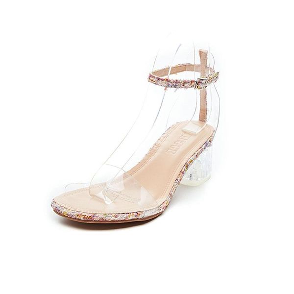 2021 new women's shoes korean versatile middle heel button sandals casual transparent shoes temperament women's sandals 34-39, Black
2021 new women's shoes korean versatile middle heel button sandals casual transparent shoes temperament women's sandals 34-39, Black