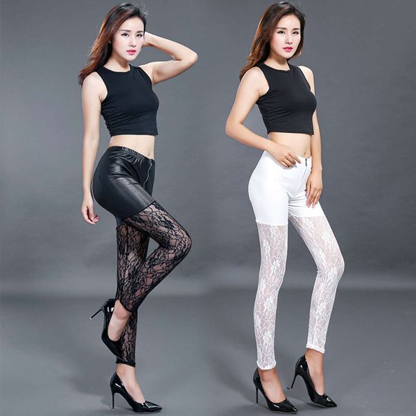 meihuixu spring and autumn new style underwear women's imitation leather lace splicing zipper perspective capris women, Black
meihuixu spring and autumn new style underwear women's imitation leather lace splicing zipper perspective capris women, Black