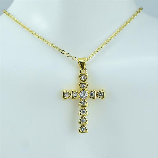chains fashion simple cross necklace golden zircon jesus pendant men's women's couple jewelry gift wholesale, Silver
chains fashion simple cross necklace golden zircon jesus pendant men's women's couple jewelry gift wholesale, Silver