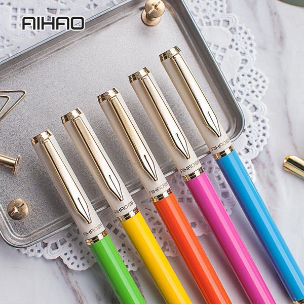 fountain pens aihao pen colorful metal barrel stainless steel 0.5mm nib smooth writing grip office & school supplies
fountain pens aihao pen colorful metal barrel stainless steel 0.5mm nib smooth writing grip office & school supplies