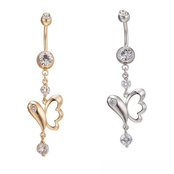 medical steel crystal rhinestone butterfly belly button ring dangle navel body piercings lovery navel belly accessories, Silver
medical steel crystal rhinestone butterfly belly button ring dangle navel body piercings lovery navel belly accessories, Silver