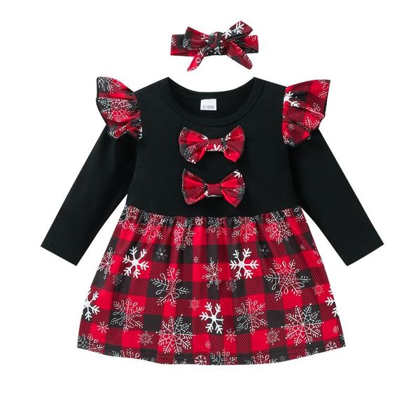 girl's dresses 2pcs baby girls christmas outfit, bowknot plaid stitching long-sleeve dress + hairband for toddler, 0-24 months, Red;yellow
girl's dresses 2pcs baby girls christmas outfit, bowknot plaid stitching long-sleeve dress + hairband for toddler, 0-24 months, Red;yellow