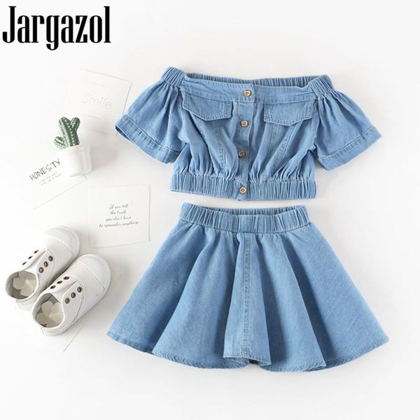 clothing sets jargazol fashion korean girls summer outfits off the shoulder denim skirt cute little kids set children, White
clothing sets jargazol fashion korean girls summer outfits off the shoulder denim skirt cute little kids set children, White