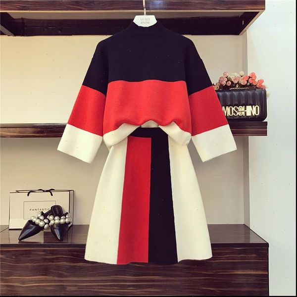 fashion color womens tracksuits block knitted sweaters skirts sets autumn winter long sleeve loose pullover sweater 2 pieces lady suit, Gray
fashion color womens tracksuits block knitted sweaters skirts sets autumn winter long sleeve loose pullover sweater 2 pieces lady suit, Gray
