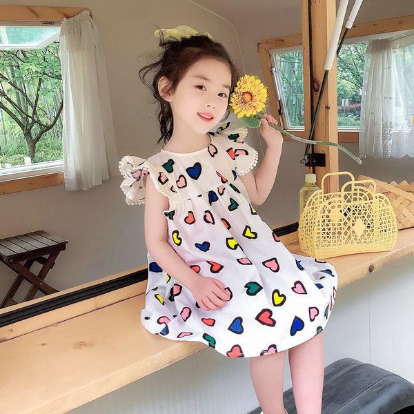 girl's dresses girl skirt flying sleeve love dress princess 2021 summer children's t-shirt 3-8 years old, Red;yellow
girl's dresses girl skirt flying sleeve love dress princess 2021 summer children's t-shirt 3-8 years old, Red;yellow