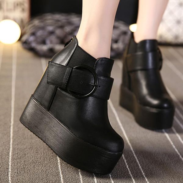 boots charm2021 14cm autumn and winter style slope super high heel shoes fashion inside increase short women's thick, Black
boots charm2021 14cm autumn and winter style slope super high heel shoes fashion inside increase short women's thick, Black