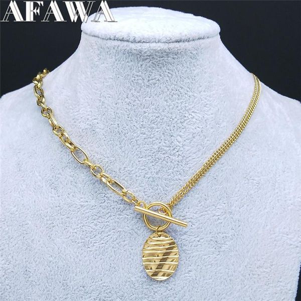 pendant necklaces 2021 stainless steel oval chain for women gold color pendants jewelry collar acero inoxidable y79s01, Silver
pendant necklaces 2021 stainless steel oval chain for women gold color pendants jewelry collar acero inoxidable y79s01, Silver