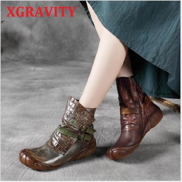 boots xgravity s080 ladies hand-made soft sole flat shoes zip design woman footwear fashion flats short ankle, Black
boots xgravity s080 ladies hand-made soft sole flat shoes zip design woman footwear fashion flats short ankle, Black