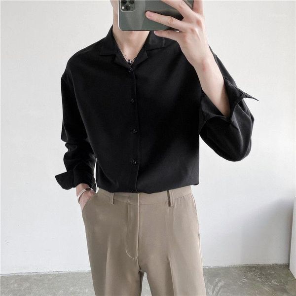 men's dress shirts korean youth pajama collar long sleeve shirt spring and summer loose temperament trend ins top, White;black
men's dress shirts korean youth pajama collar long sleeve shirt spring and summer loose temperament trend ins top, White;black